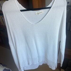 Lucky Brand V-Neck White Sweater for Women
